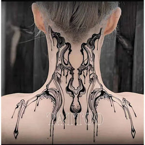 Cyberpunk neck tattoo