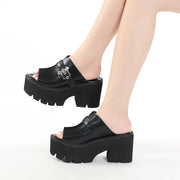 Bat Buckle Shoes Y2K