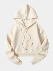 Beiger Cropped Hoodie