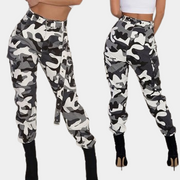 Schwarz-Weiß Camo Cargohose