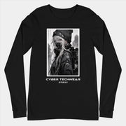 Schwarz-Weißes Grafik-Langarmshirt