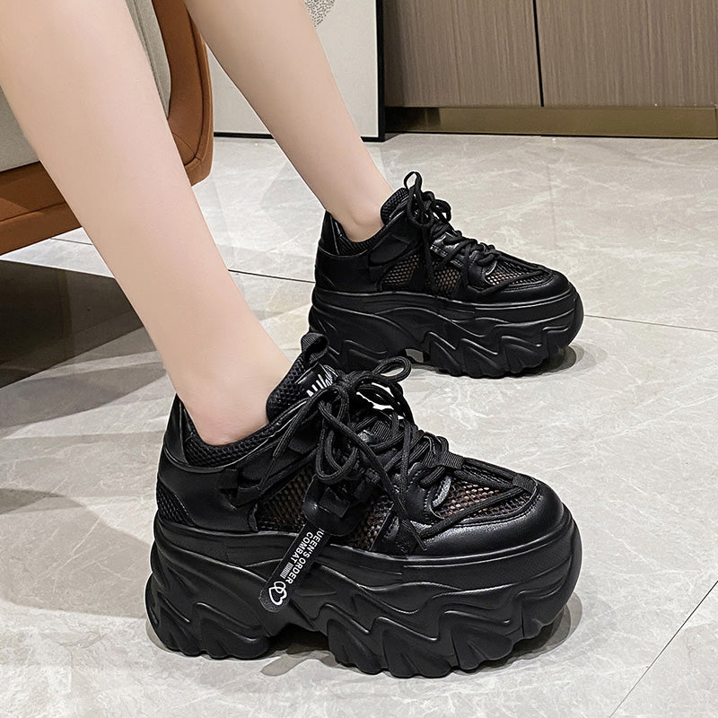 Black Chunky Platform Sneakers CYBER TECHWEARยฎ โ Cyber Techwear