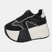 Schwarze Chunky-Plateau-Sneaker für Damen