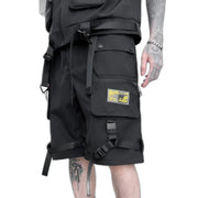 Schwarze Cargo-Shorts aus Baumwolle