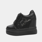 Black High Heel Platform Sneakers