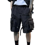 Schwarze Cargo-Shorts mit hoher Taille