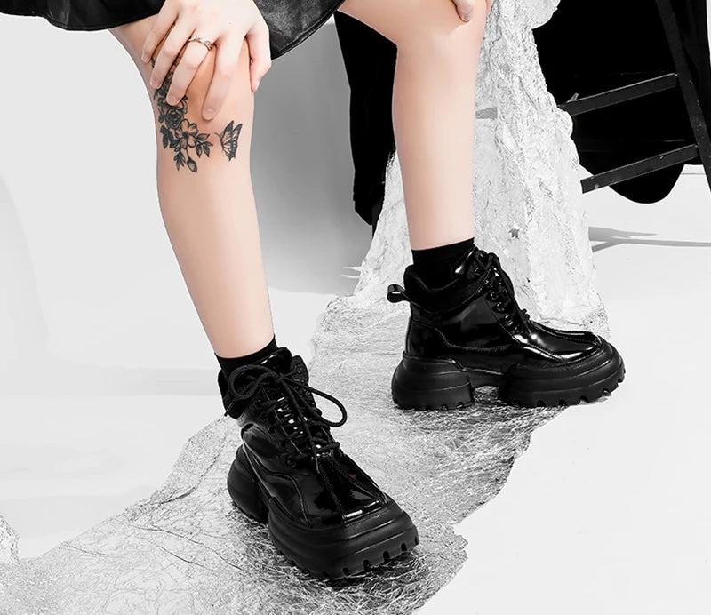 Black Lace Up Gothic Boots CYBER TECHWEAR®