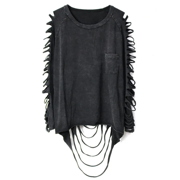 Black long sleeve cut out top