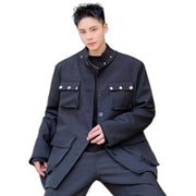 Black Loose Men's Jackets Y2K