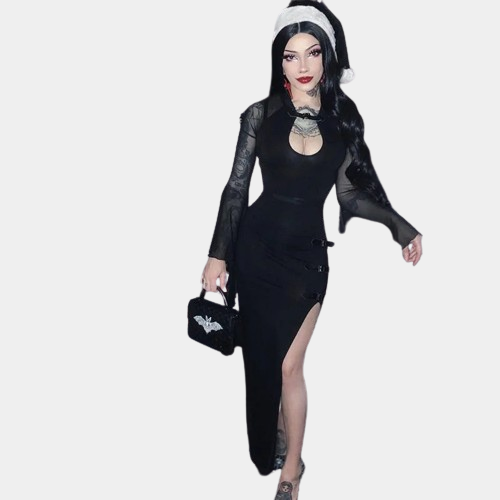 Black Mesh Cut Out Dress | CYBER TECHWEAR Cyber Techwear Black Mesh Cut Out Dress | CYBER TECHWEAR Cyber Techwear