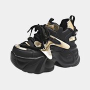 Komfortable Schwarze Plateau-Sneaker