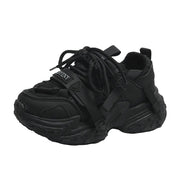 Black Platform Sneakers Pu Leather