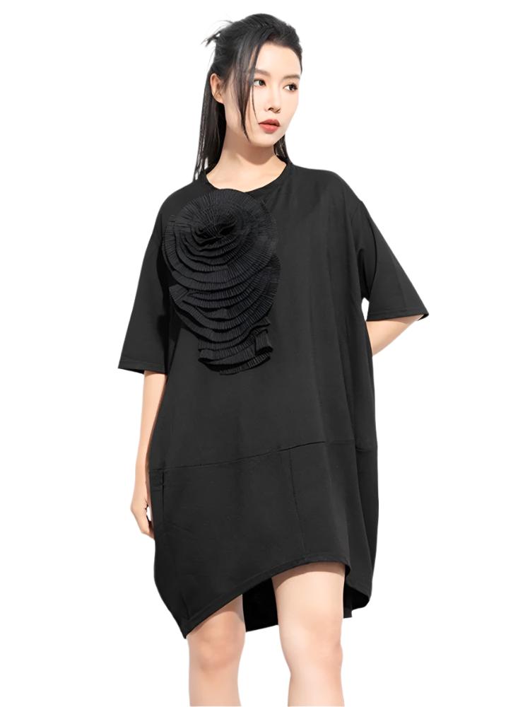 Black Pleated Elegant Black mini dresses Black Pleated Elegant Black mini dresses