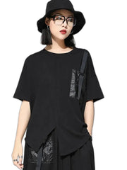 Black Pocket T Shirt Women's