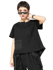 Black Pocket T Shirts Women's