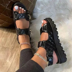 Black Sandals with Chunky Heel