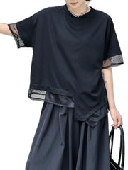 Black T-shirt Women with Short Sleeve Fashion