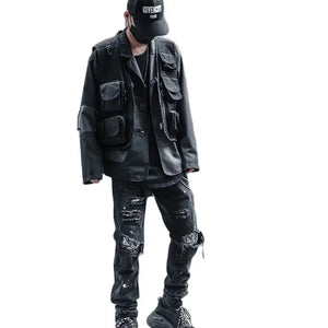 Black Tactical Cargo Vest