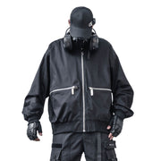 Black Zipper Techwear Jacket