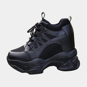Schwarze Plateau-Sneaker für Damen