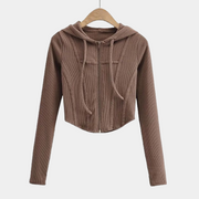 Brauner Cropped Hoodie