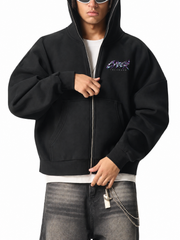 Chrome Y2K Hoodie met Rits