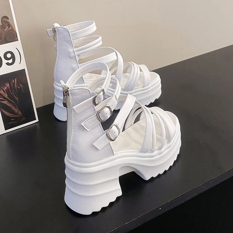 Chunky Heel Gladiator Sandals CYBER TECHWEAR® – Cyber Techwear