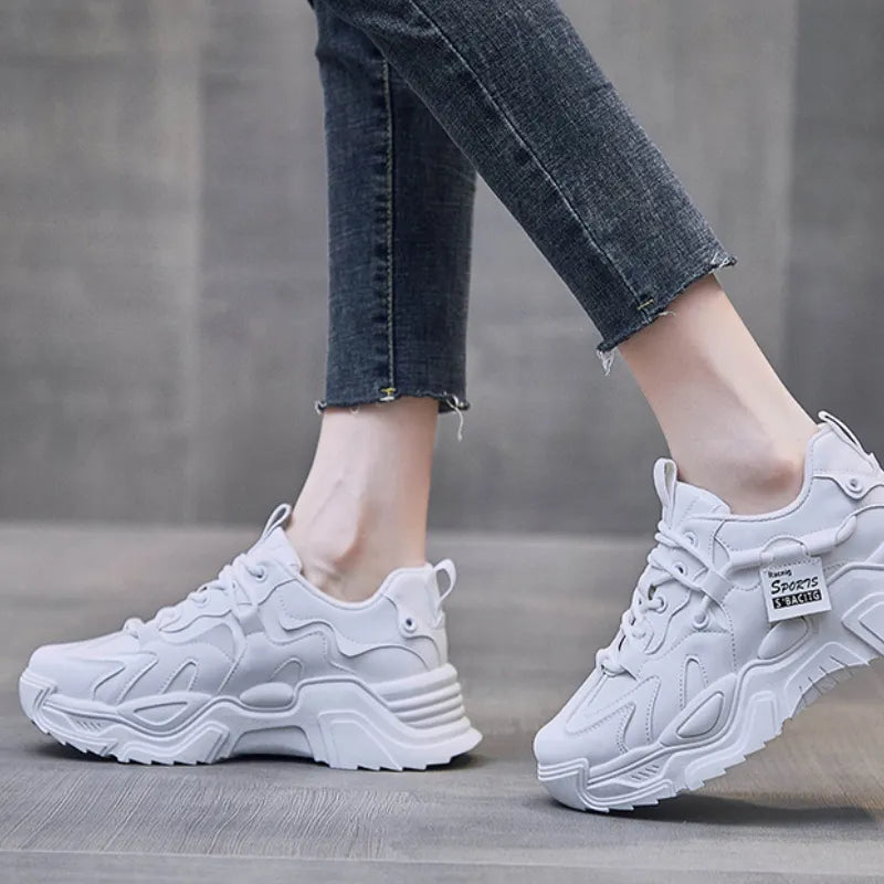 Chunky White 90s Platform Sneakers – Cyber Techwear