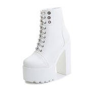 Comfy White Platform Womens Booties