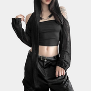 Cropped Schwarzer Hoodie