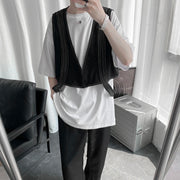 Cropped Cargo-Weste mit V-Ausschnitt