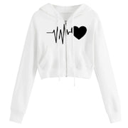 Cropped White Hoodie