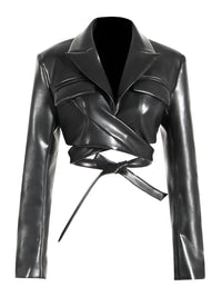 Cross Lace Up Jacket Women Spring