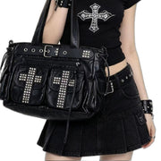 Cross Studded Black Y2k Purse