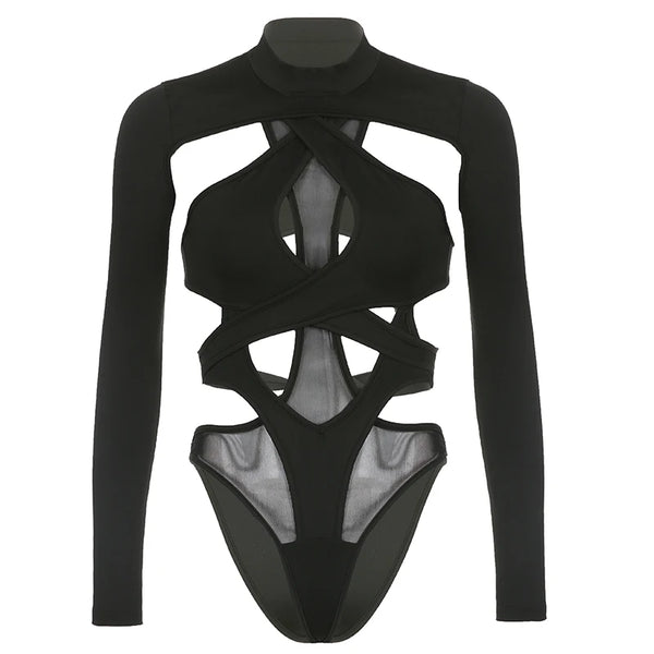 Cut Out Bodysuit Black