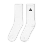 Calcetines blancos de peligro cibernético