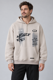 Y2K-hoodie med halv lynlås