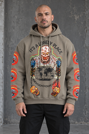Skeleti fliis-Y2K hoodie