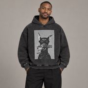 Černá Y2K mikina streetwear