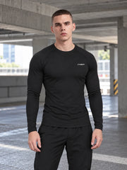 Camisa de Compressão Atlética de Manga Longa