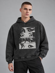 Y2K Streetwear Hoodie Faded Black