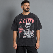 Camisetas Y2K Estampado Calavera Viva