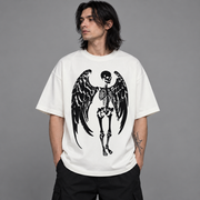 T-shirt Y2K z aniołem szkieletem