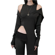 Cyber Y2K Black Tops