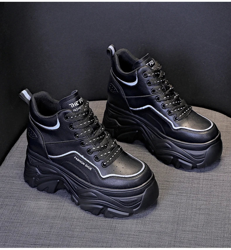 black platform sneakers