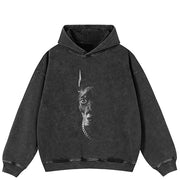 Dog Half Face Graphic Y2K Hoodie