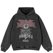 Sudadera con capucha negra Y2K de ojo turco