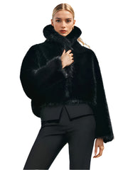 Chaqueta de piel sintética de moda para mujer primavera