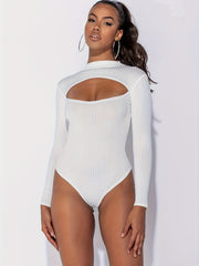 Fashion Long Sleeve White Bodysuit