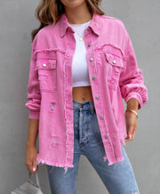 Frayed Denim Y2K Jacke